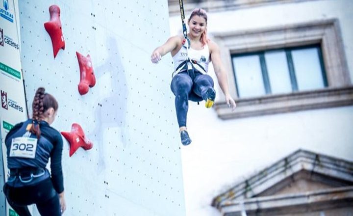 Leslie Romero en el Campeonato de España de Escalada de Velocidad de Cáceres 2023 (Foto: Javi Pec).