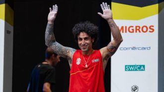 Iván Muñoz, campeón del mundo de Paraescalada 2023. Foto: Lena Drapella / IFSC