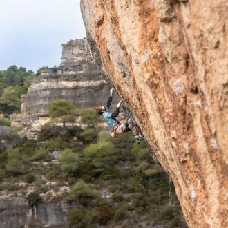 Chris Sharma en 'La reina mora' 9a de Siurana (Foto: Riki Giancola).