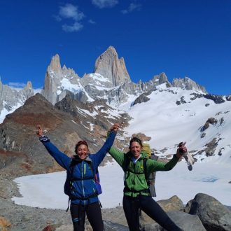 Lucía Guichot y Nieves Gil en la 'Supercanaleta' al Fitz Roy (Foto: L.Guichot/N.Gil).